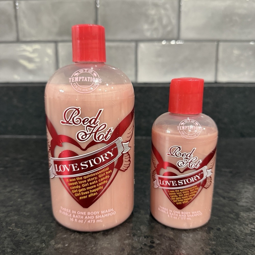 Bath And Body Works 3 in 1 Red Hot Love Story Body Wash, Bubble Bath, Shampoo